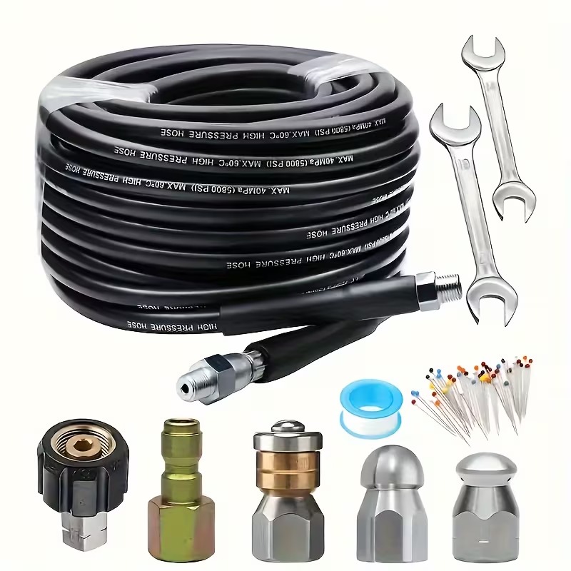 50 ft 5800 PSI Sewer Jet Kit for Pressure Washer  Hose